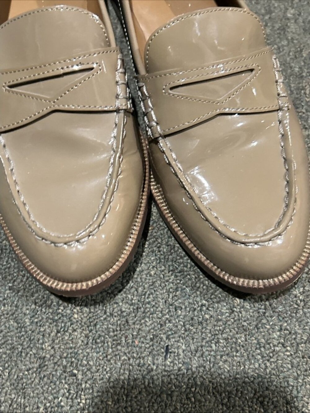 Ralph Lauren Barrett Penny Loafer Slip-On Patent Leather Walnut Brown 6.5 B - Picture 6 of 9